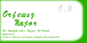 orfeusz major business card